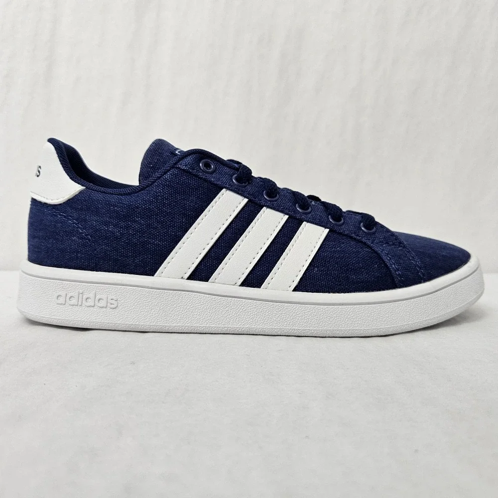 Adidas Grand Court K Tennis Shoes EG1518 Dark Blue White Kids Size 3